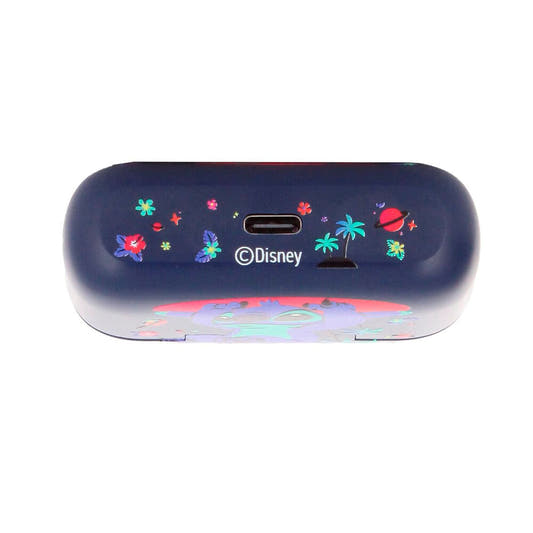 Caja de carga azul de auriculares Stitch Disney con diseño floral - 10