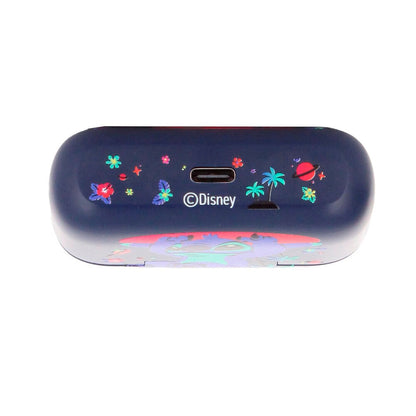 Caja de carga azul de auriculares Stitch Disney con diseño floral - 10