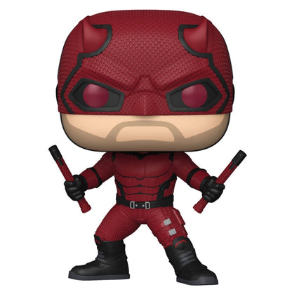 Figura FUNKO POP de Daredevil con uniforme rojo y dos bastones