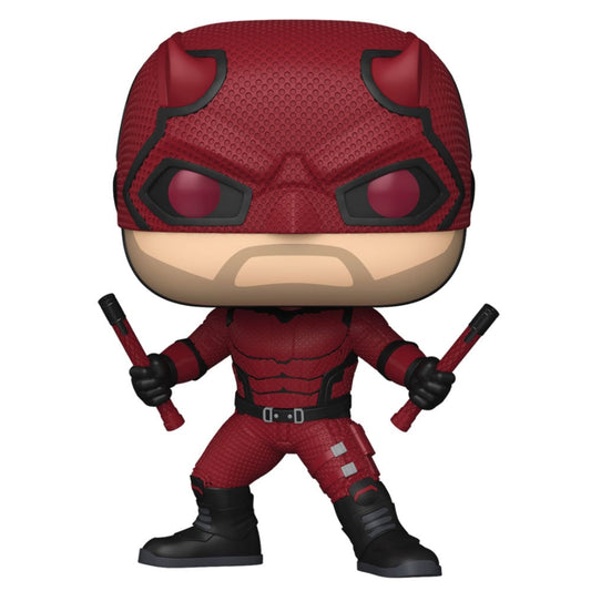Figura FUNKO POP de Daredevil con uniforme rojo y dos bastones