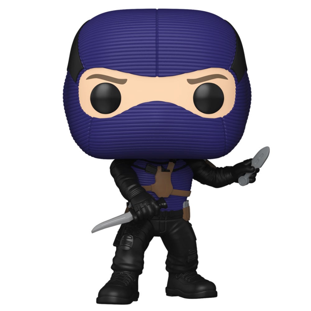 Figura Funko POP de Bullseye con traje morado y negro