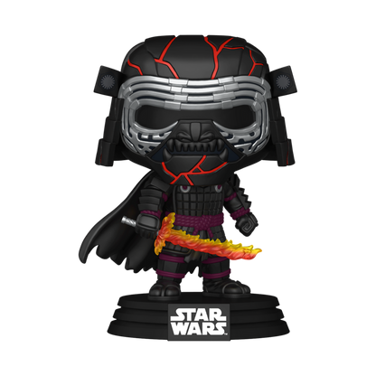 Figura Funko POP! exclusiva de Kylo Ren con armadura negra y líneas rojas - 2