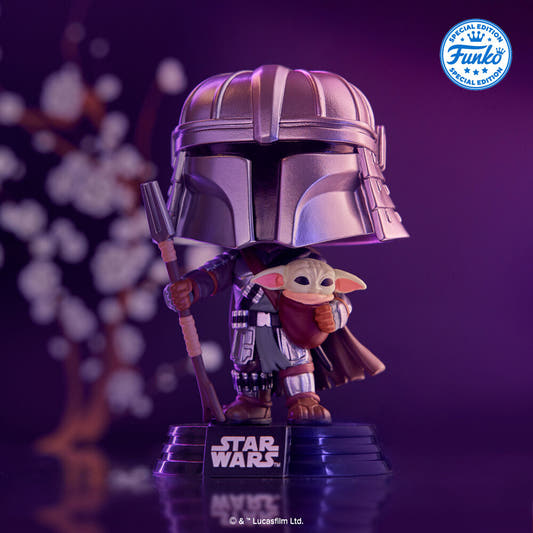 Figura Funko POP! Mandalorian con Grogu Star Wars Impressions - 3
