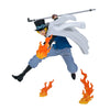 Figura de Sabo de One Piece con capa, bastón y efectos de fuego