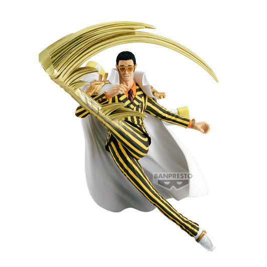 Figura de Borsalino Battle Record de One Piece con traje a rayas y efectos dorados