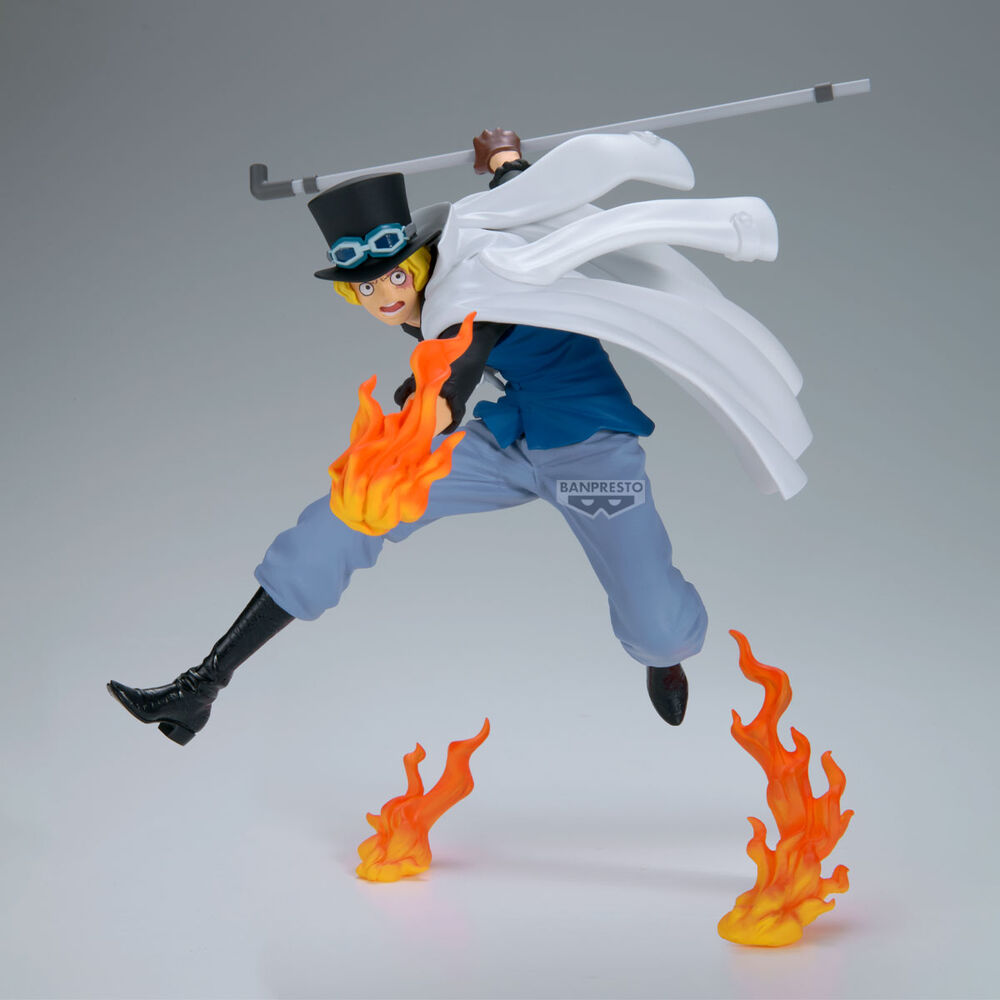 Figura de Sabo de One Piece con capa, bastón y efectos de fuego - 2
