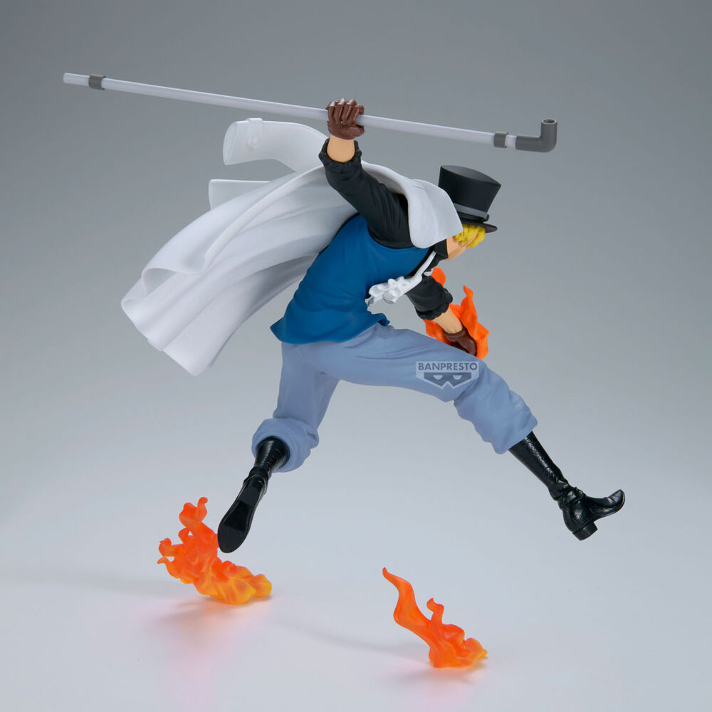 Figura de Sabo de One Piece con capa, bastón y efectos de fuego - 4