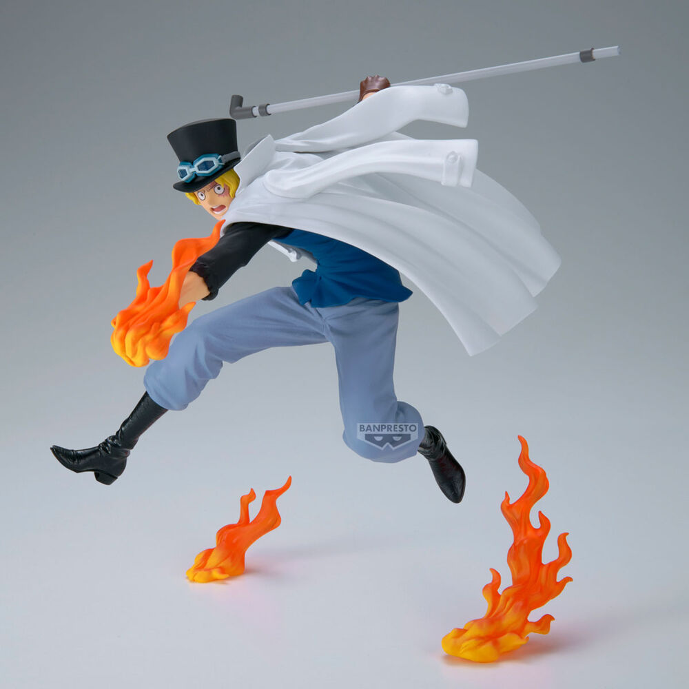 Figura de Sabo de One Piece con capa, bastón y efectos de fuego - 5