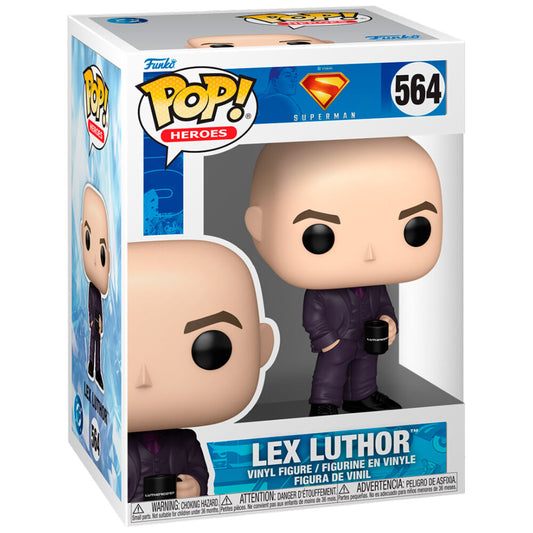 Figura Funko POP! de Lex Luthor con traje morado y taza LuthorCorp - 2