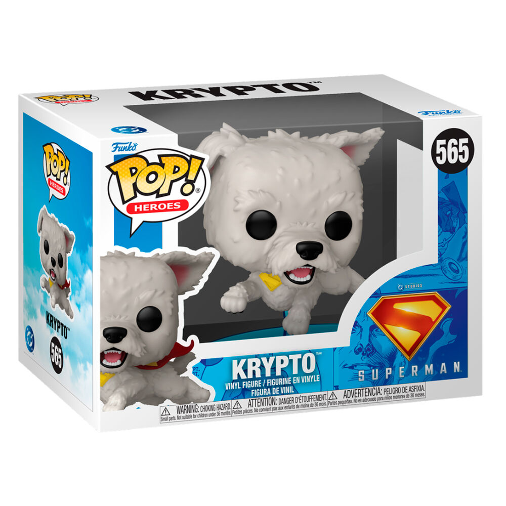 Figura Funko POP! de Krypto de Superman volando sobre una base azul - 2
