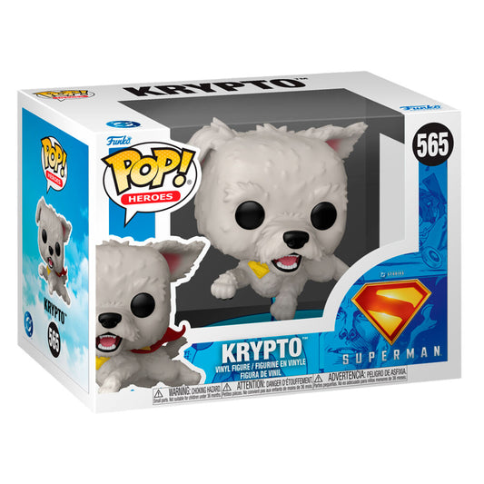 Figura Funko POP! de Krypto de Superman volando sobre una base azul - 2