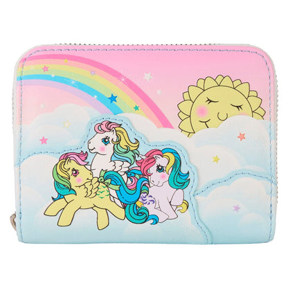 Cartera Loungefly de My Little Pony rosa con tres ponis y arcoíris