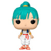 Figura Funko POP! de Bulma de Dragon Ball con cabello turquesa y atuendo blanco