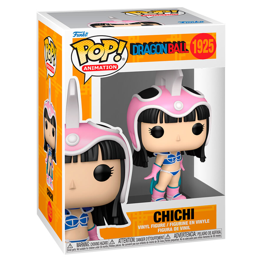 Figura Funko POP! de Chichi de Dragon Ball con casco rosa - 2