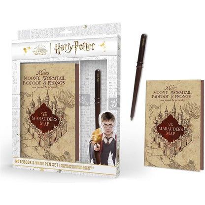 Set Harry Potter con cuaderno del Mapa del Merodeador y bolígrafo varita - 2