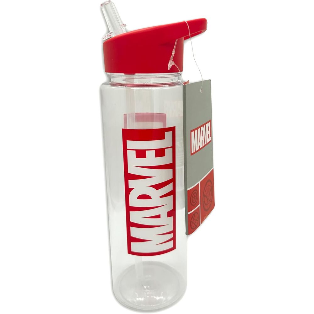 Cantimplora transparente Marvel de 700 ml con tapón rojo - 3