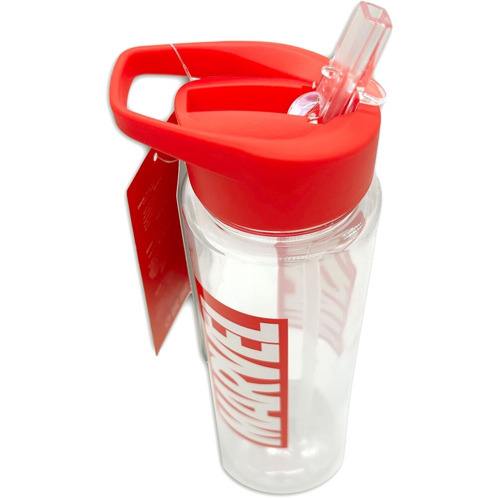 Cantimplora transparente Marvel de 700 ml con tapón rojo - 4
