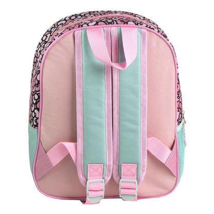 Mochila 3D rosa de Hello Kitty con bolsillo lateral turquesa - 2