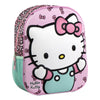 Mochila 3D rosa de Hello Kitty con bolsillo lateral turquesa