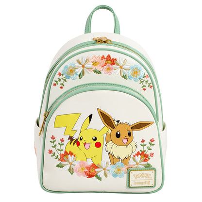 Mochila Loungefly de Pokémon con Pikachu, Eevee y flores