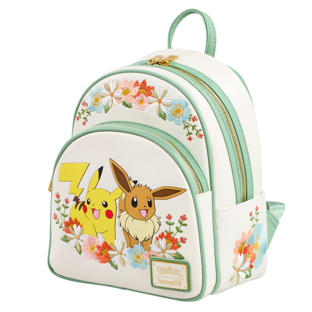 Mochila Loungefly de Pokémon con Pikachu, Eevee y flores - 2