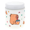 Vela aromática Bubble Tea con ilustración de capibara