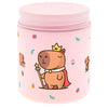 Vela aromática rosa Majesty Capibara con mecha de madera