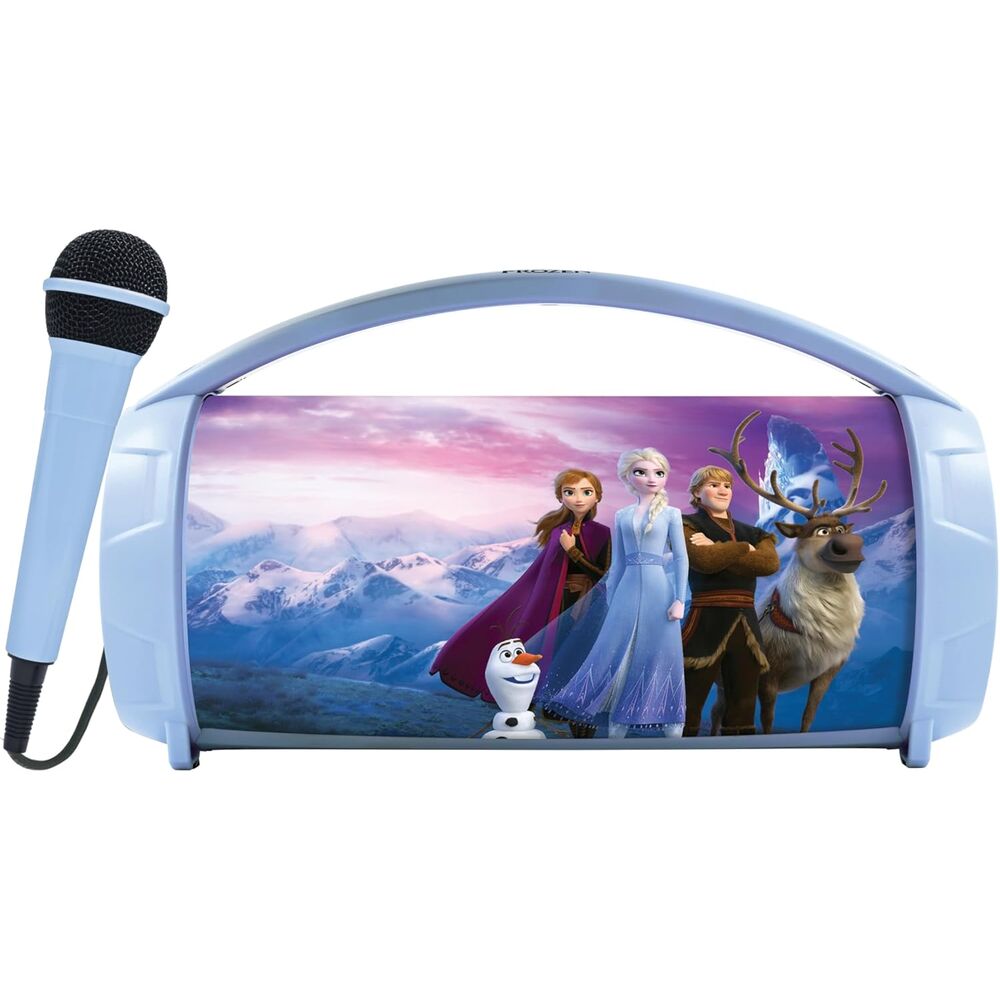 Altavoz karaoke infantil Frozen Disney con micrófono y asa