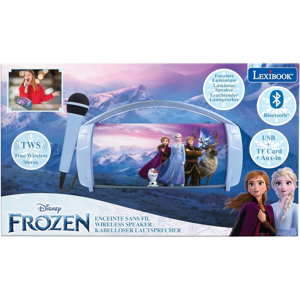 Altavoz karaoke infantil Frozen Disney con micrófono y asa - 4