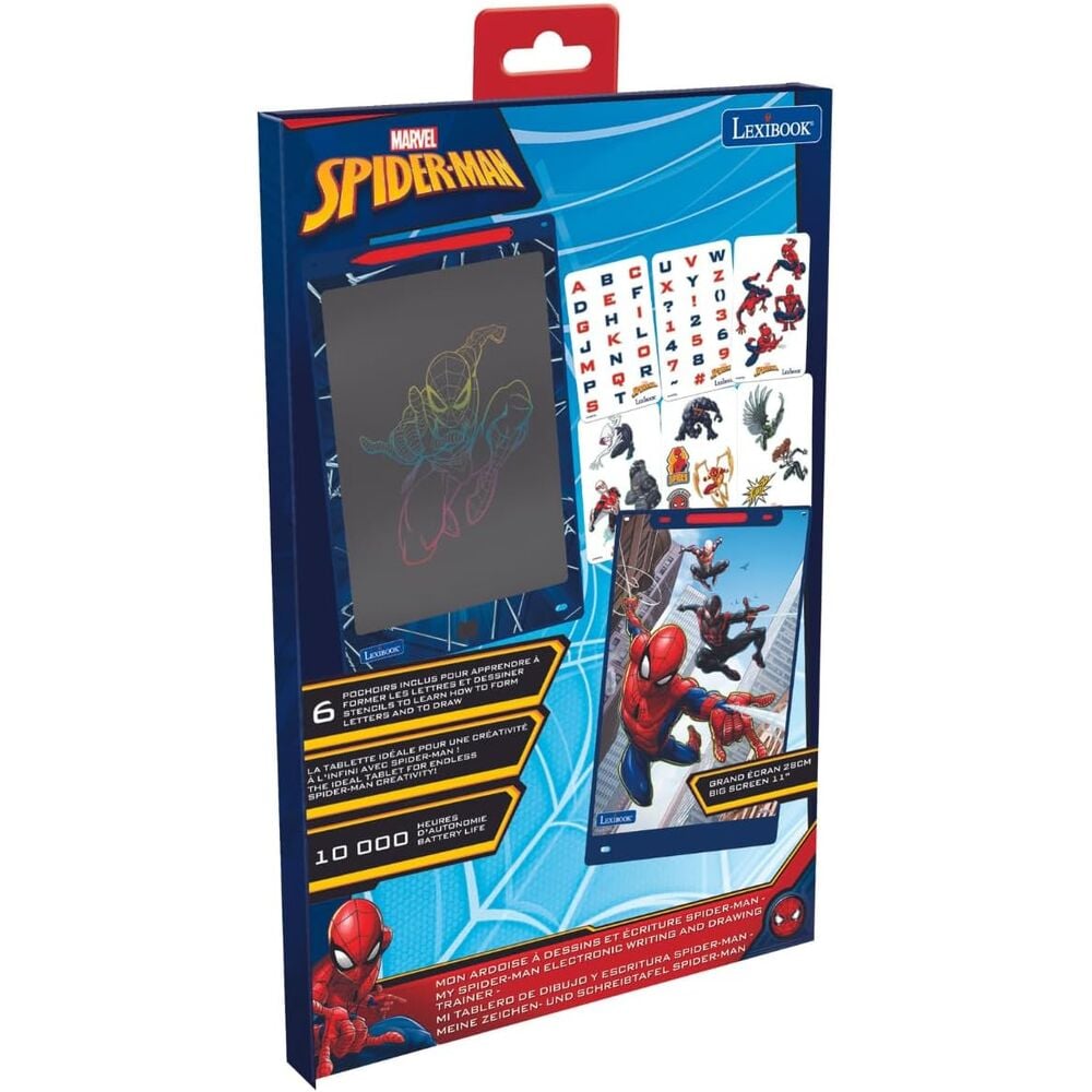 Pizarra LCD Spiderman Lexibook con lápiz y plantillas Marvel - 2