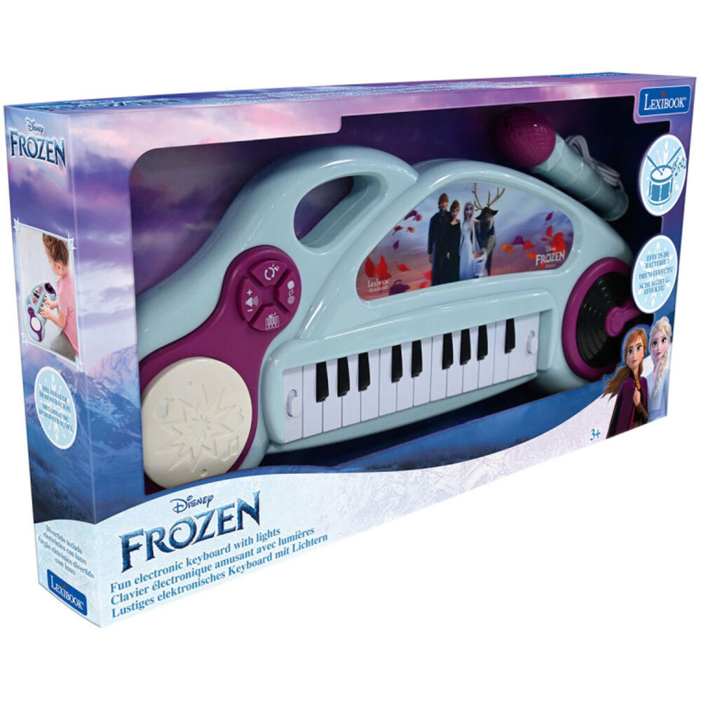 Teclado electrónico infantil Frozen Disney con micrófono - 2