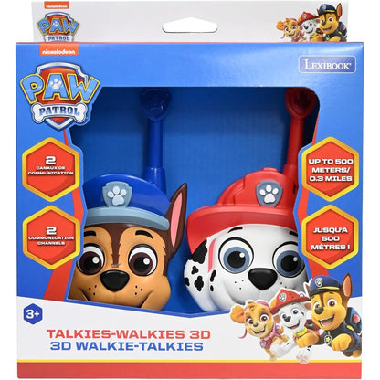 Walkie-talkies 3D de Patrulla Canina con diseños de Chase y Marshall - 3