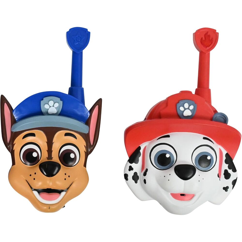 Walkie-talkies 3D de Patrulla Canina con diseños de Chase y Marshall
