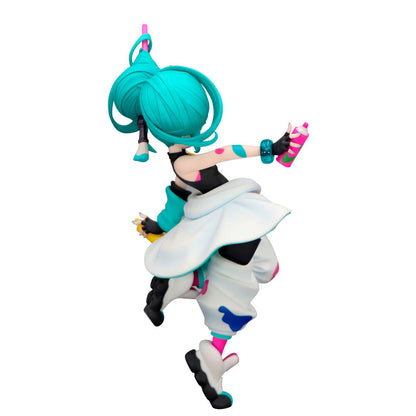 Figura FURYU de Hatsune Miku Paint Girl con coletas turquesas y atuendo inspirado en la pintura - 3