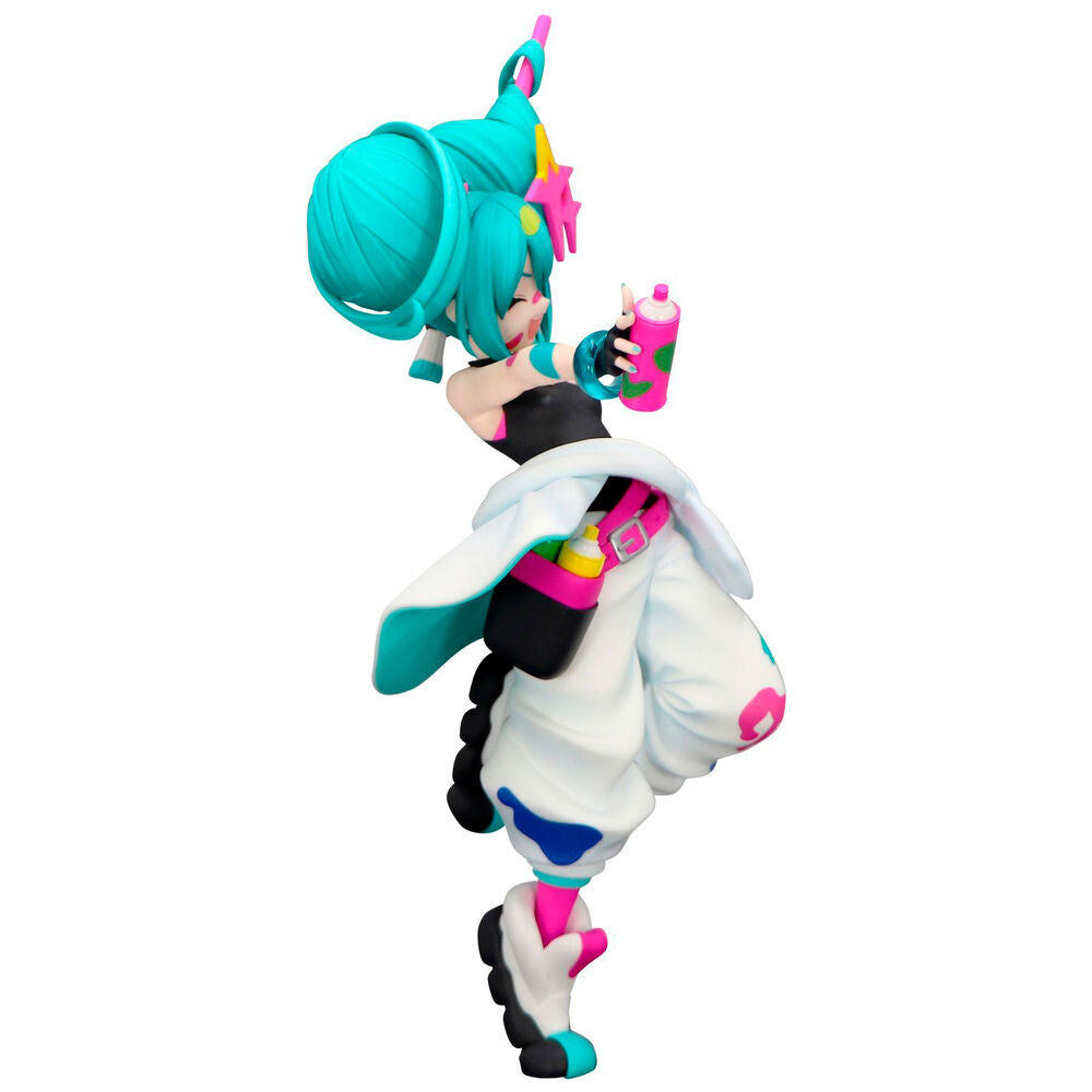 Figura FURYU de Hatsune Miku Paint Girl con coletas turquesas y atuendo inspirado en la pintura - 5