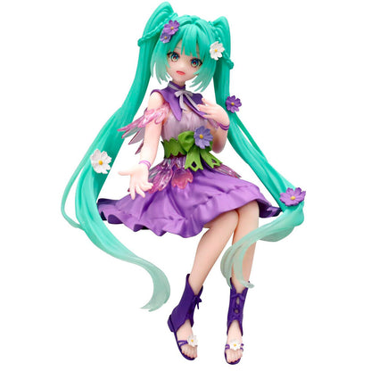 Figura Noodle Stopper de Hatsune Miku con vestido violeta y flores