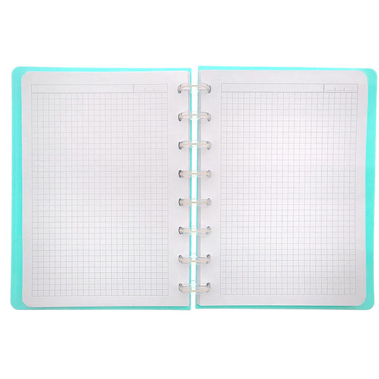 Cuaderno A6 turquesa de anillas con diseño de capibaras y bubble tea - 2