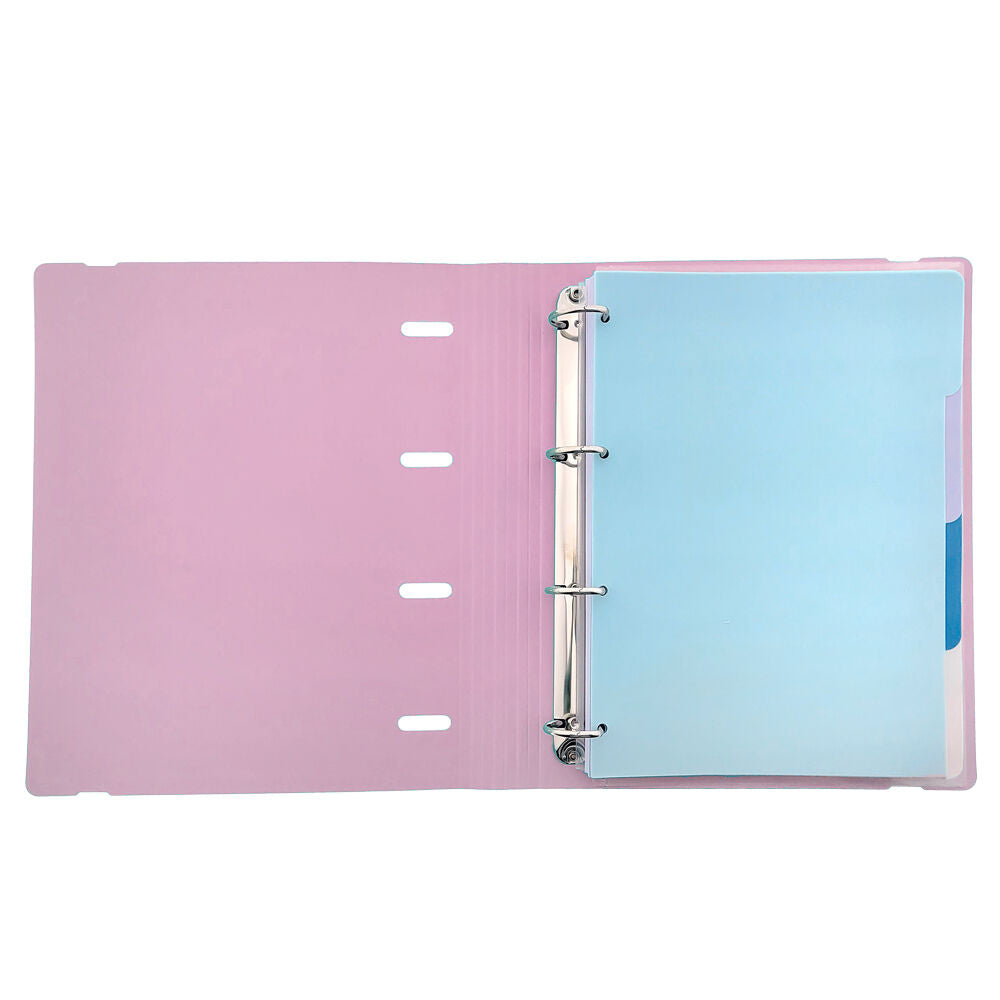 Carpeta rosa Majesty Capibara de Lovely Story con cuatro anillas - 5
