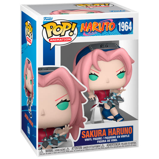 Figura FUNKO POP! de Sakura Haruno de Naruto con cabello rosa sobre una base - 2
