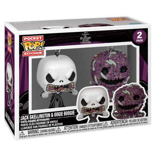 Blíster con dos llaveros Pocket POP de Jack Skellington y Oogie Boogie