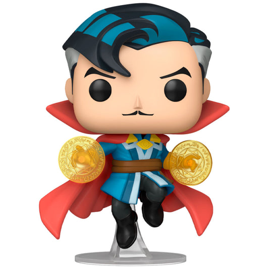 Figura Funko POP! Spider-Man Doctor Strange con capa roja y discos dorados