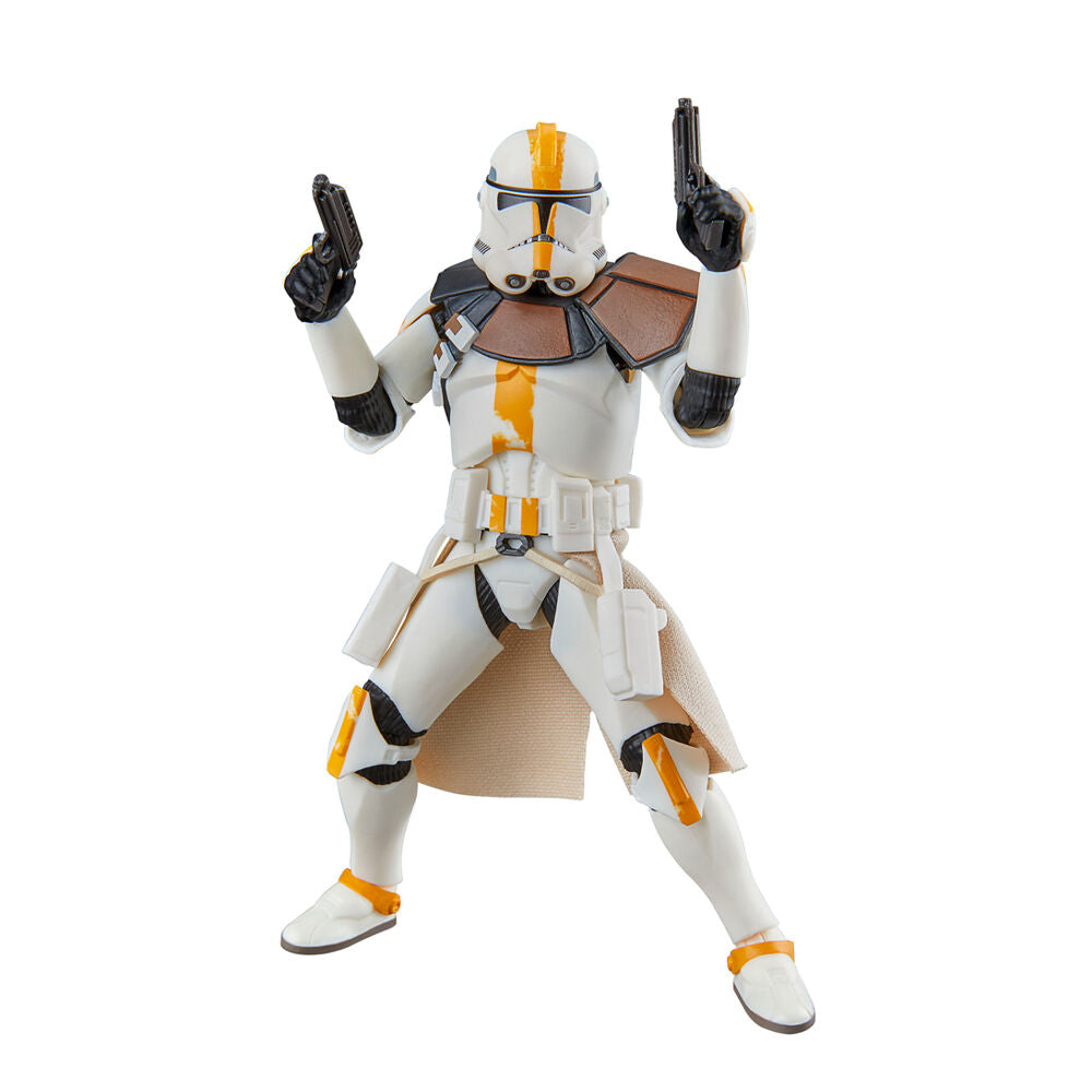 Figura articulada Clone Lieutenant Galle de Star Wars con armadura blanca y detalles naranjas - 6