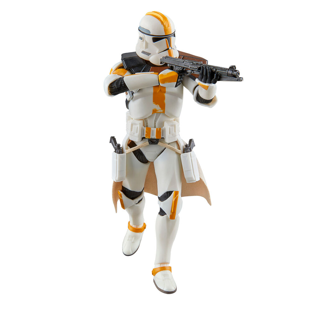 Figura articulada Clone Lieutenant Galle de Star Wars con armadura blanca y detalles naranjas - 8