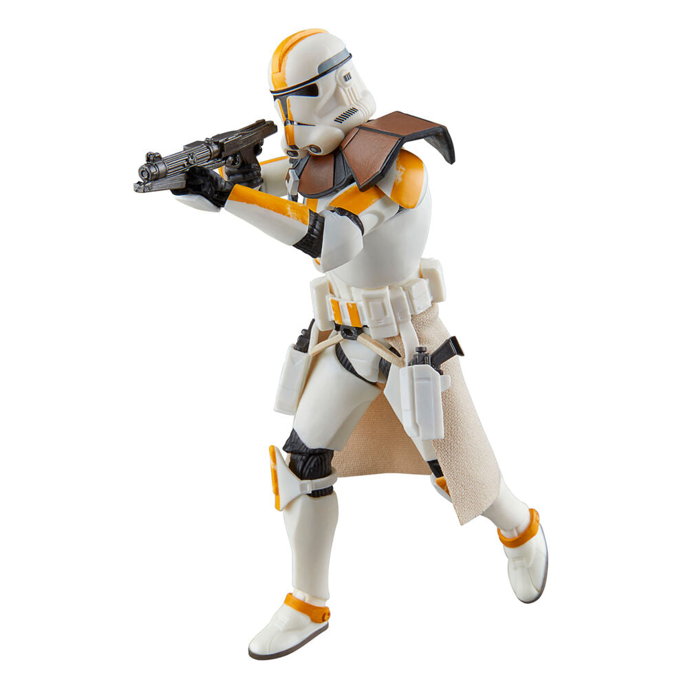Figura articulada Clone Lieutenant Galle de Star Wars con armadura blanca y detalles naranjas - 9