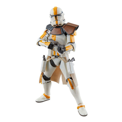 Figura articulada Clone Lieutenant Galle de Star Wars con armadura blanca y detalles naranjas - 11