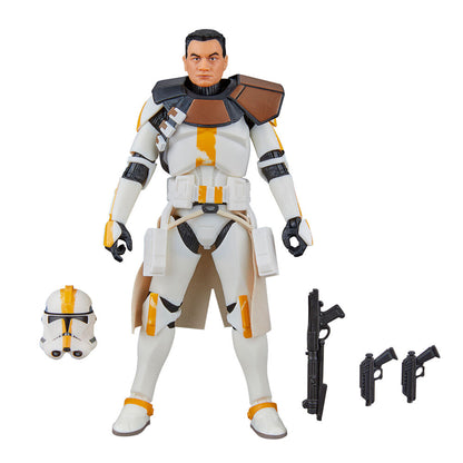 Figura articulada Clone Lieutenant Galle de Star Wars con armadura blanca y detalles naranjas - 3