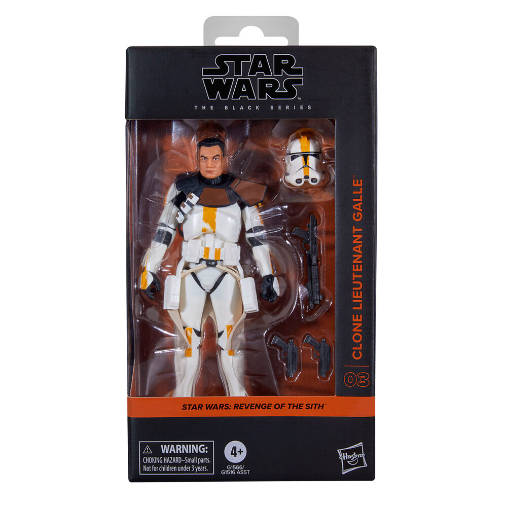 Figura articulada Clone Lieutenant Galle de Star Wars con armadura blanca y detalles naranjas - 2
