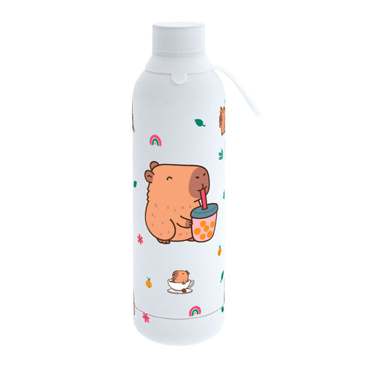 Botella térmica AUREA de 700 ml con capibara y bubble tea