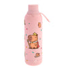 Botella térmica rosa AUREA Majesty con ilustración de capibara