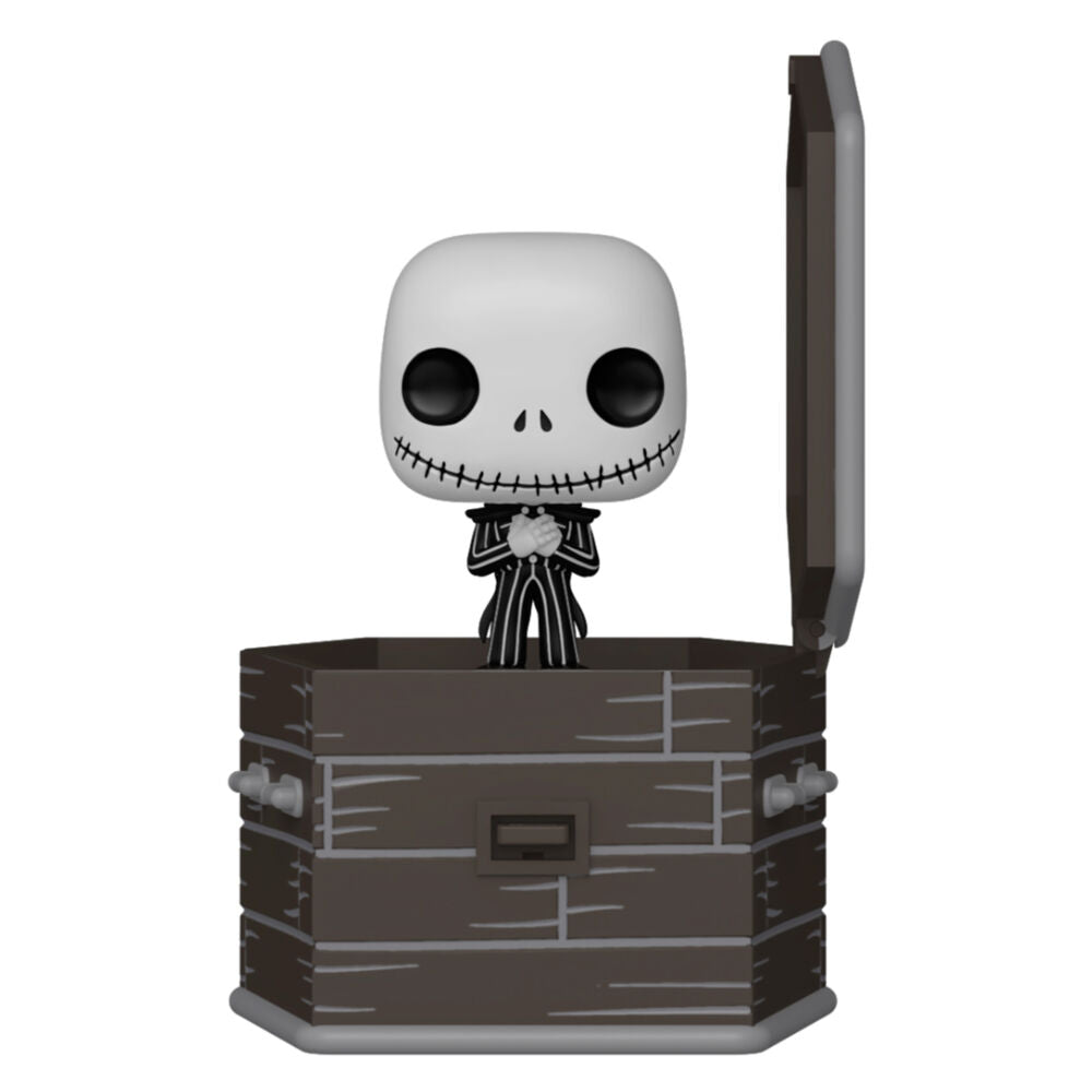 Figura Pocket POP! de Jack Skellington dentro de un ataúd abierto
